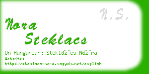 nora steklacs business card